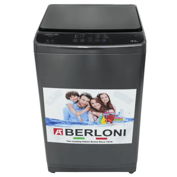 the Berloni B1200SS 12KG washing machine with fuzzy logic, stainless steel drum, A+++ energy rating, and 1600rpm spin. Smart, durable, and built for large laundry loads