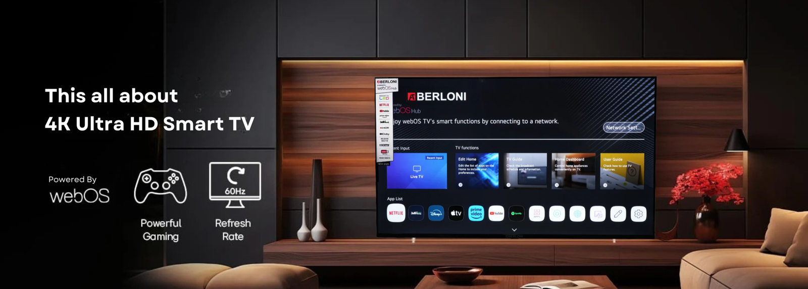 Tv Berloni webOS 4k ultra
